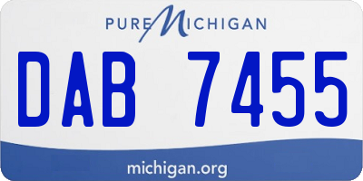 MI license plate DAB7455