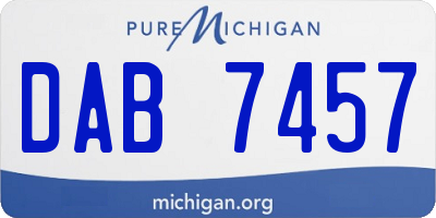 MI license plate DAB7457