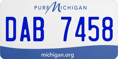 MI license plate DAB7458