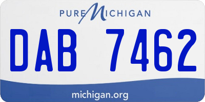 MI license plate DAB7462