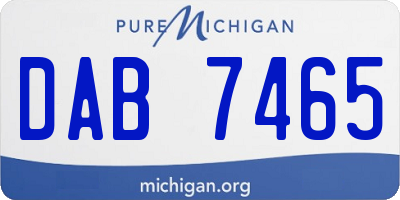 MI license plate DAB7465