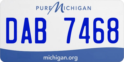 MI license plate DAB7468
