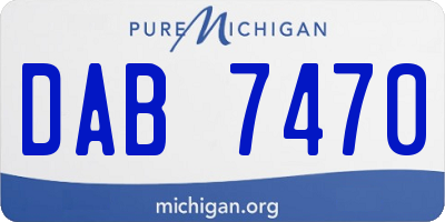 MI license plate DAB7470