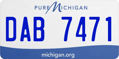 MI license plate DAB7471