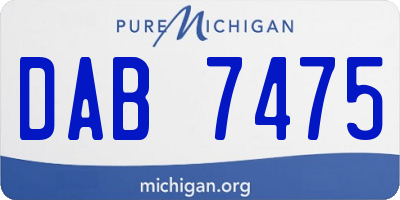 MI license plate DAB7475