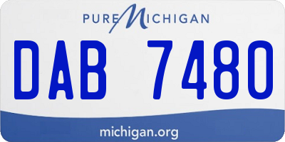 MI license plate DAB7480