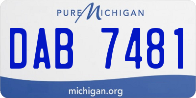 MI license plate DAB7481