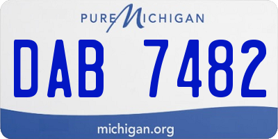 MI license plate DAB7482