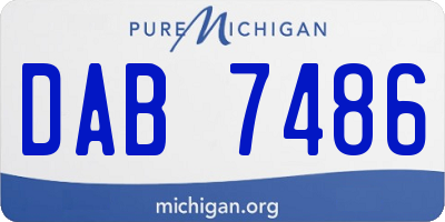 MI license plate DAB7486