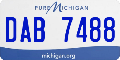 MI license plate DAB7488