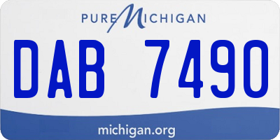 MI license plate DAB7490