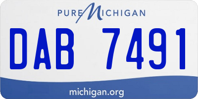 MI license plate DAB7491