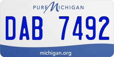 MI license plate DAB7492