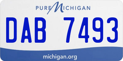 MI license plate DAB7493