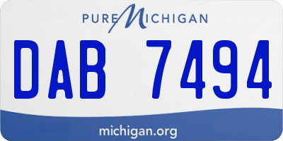 MI license plate DAB7494