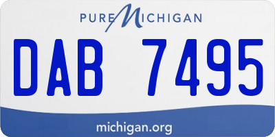 MI license plate DAB7495