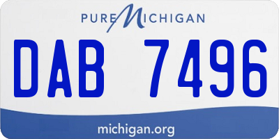 MI license plate DAB7496