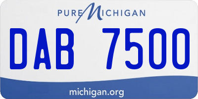 MI license plate DAB7500