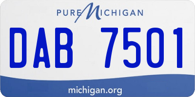 MI license plate DAB7501