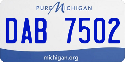 MI license plate DAB7502
