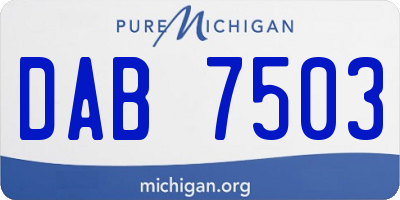 MI license plate DAB7503
