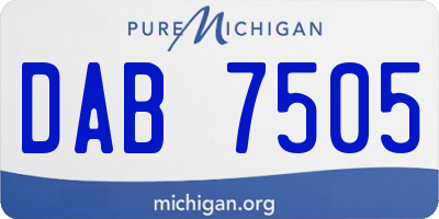MI license plate DAB7505