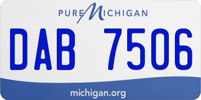MI license plate DAB7506