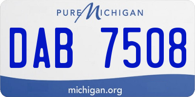 MI license plate DAB7508