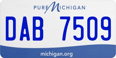 MI license plate DAB7509