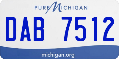 MI license plate DAB7512