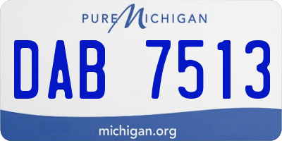 MI license plate DAB7513
