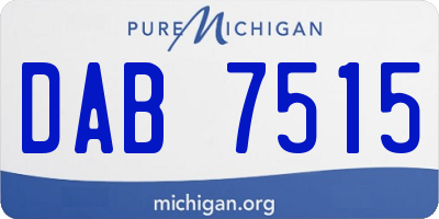 MI license plate DAB7515