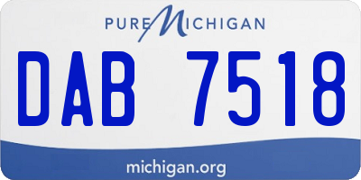 MI license plate DAB7518