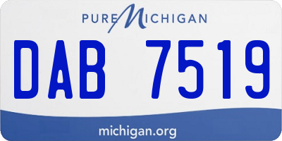 MI license plate DAB7519