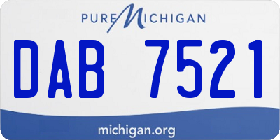 MI license plate DAB7521