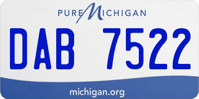 MI license plate DAB7522
