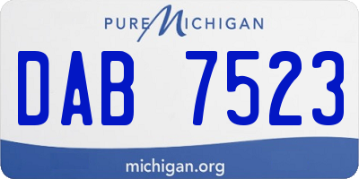MI license plate DAB7523