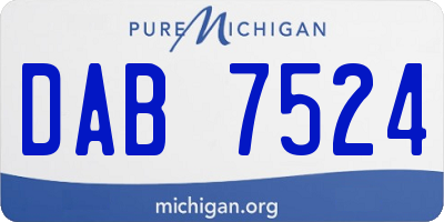 MI license plate DAB7524