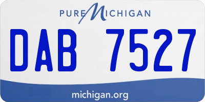 MI license plate DAB7527