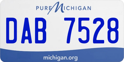 MI license plate DAB7528