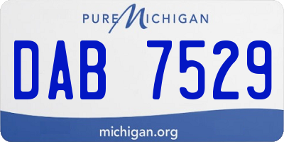 MI license plate DAB7529