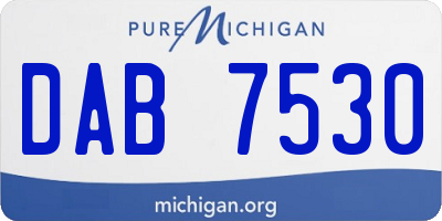 MI license plate DAB7530