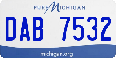 MI license plate DAB7532