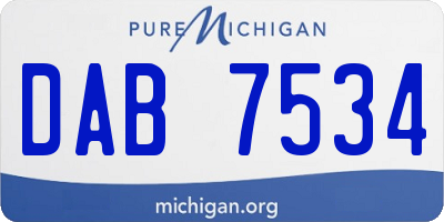 MI license plate DAB7534