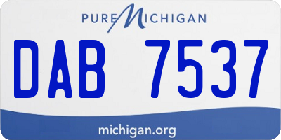 MI license plate DAB7537