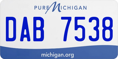 MI license plate DAB7538