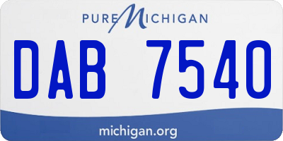 MI license plate DAB7540