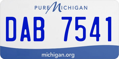 MI license plate DAB7541