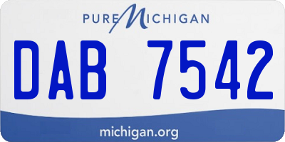 MI license plate DAB7542
