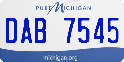 MI license plate DAB7545